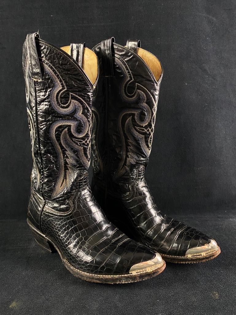 Vintage Black Alligator & Leather Boots (1 of 9)