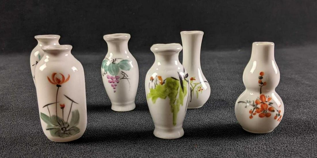 Six Small Porcelain Vases (1 of 8)