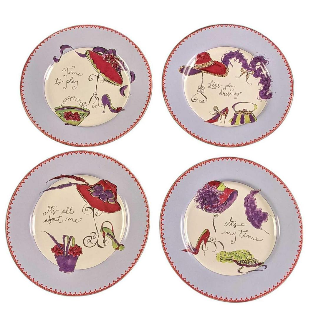 Rosanna The Red Hat Way Set Of Four Plates (1 of 7)
