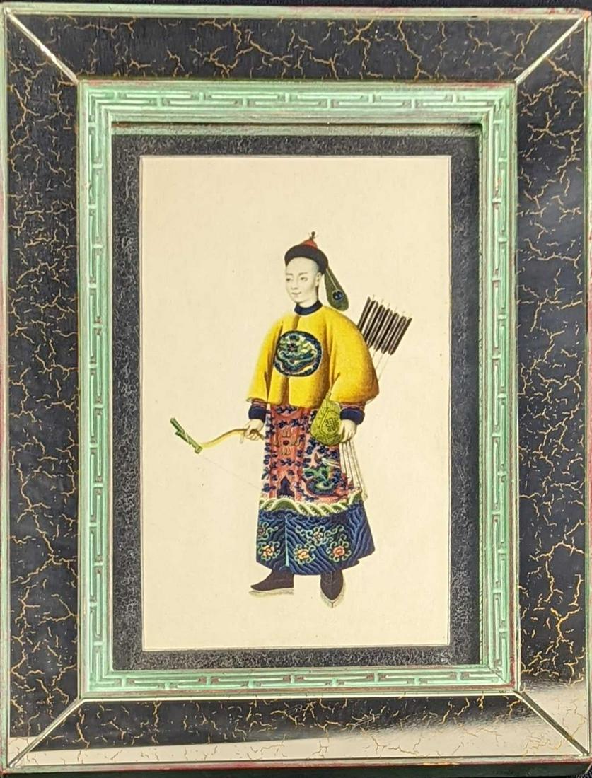 Vintage Framed Mandarin Old China Bowman (1 of 4)