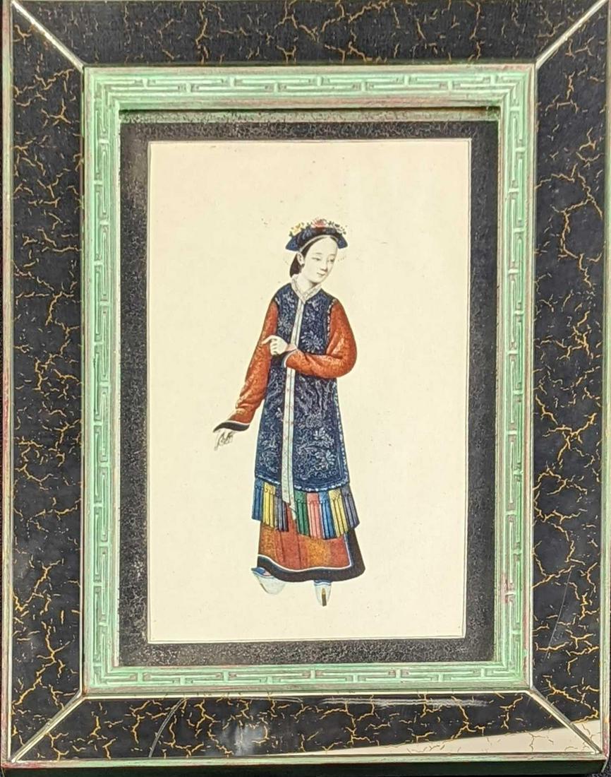Vintage Framed Mandarin Old China Lady (1 of 4)