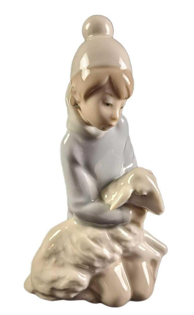 Retired Lladro Shepherd With Lamb Porcelain Figurine (1 of 6)