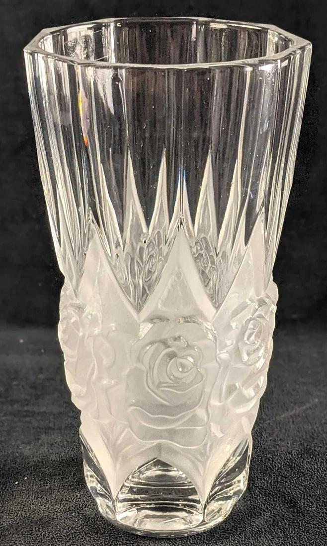 German Nordbohm Crystal Vase Green/clear