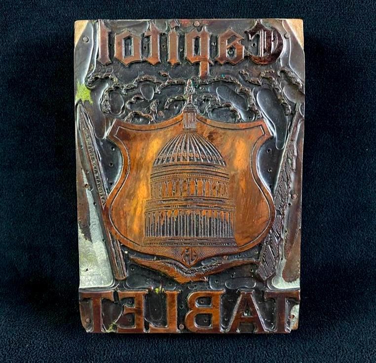 "Capital Tablet" Copper Printing Plate (1 of 3)