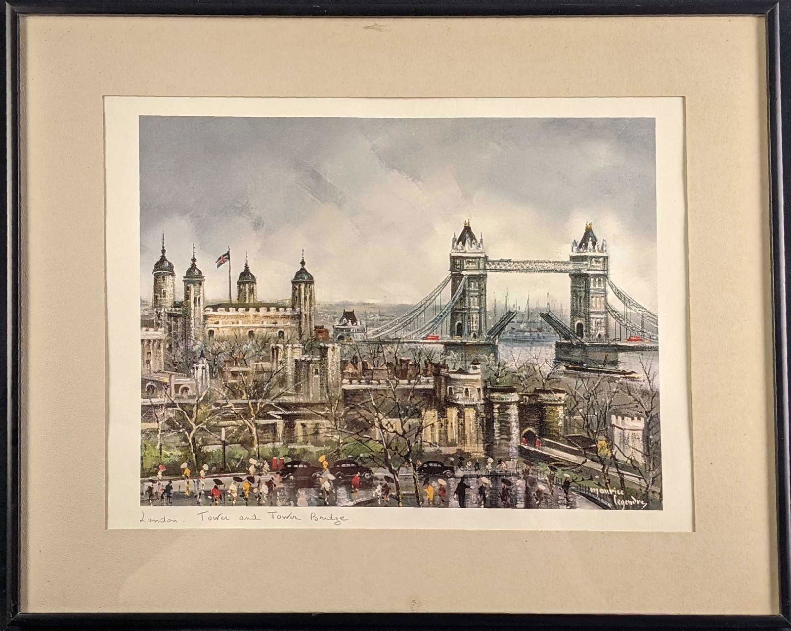 Framed â€‹â€‹â€‹â€‹â€‹â€‹â€‹Maurice Legendre London Tower And Bridge (1 of 6)