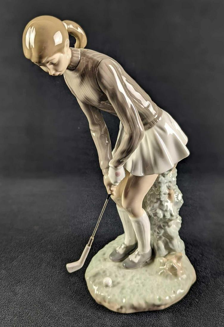 Retired Lladro Lady Golfer Porcelain Female Golfer (1 of 6)