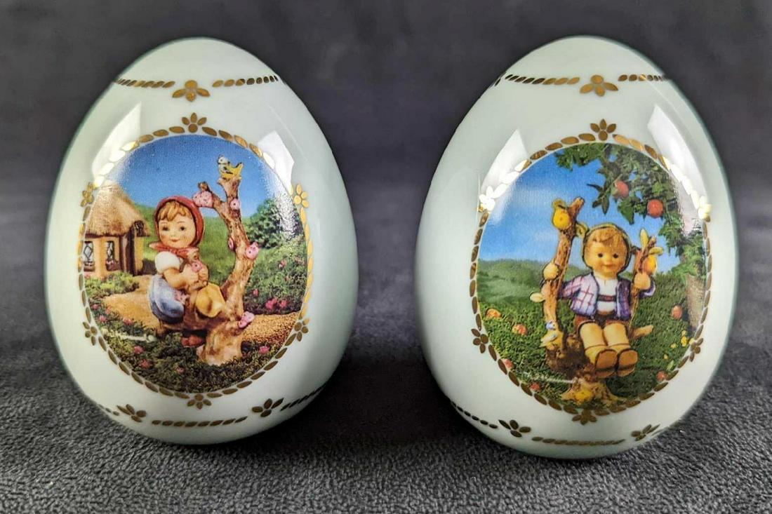 Hummel Apple Tree Girl & Boy Porcelain Eggs (1 of 7)