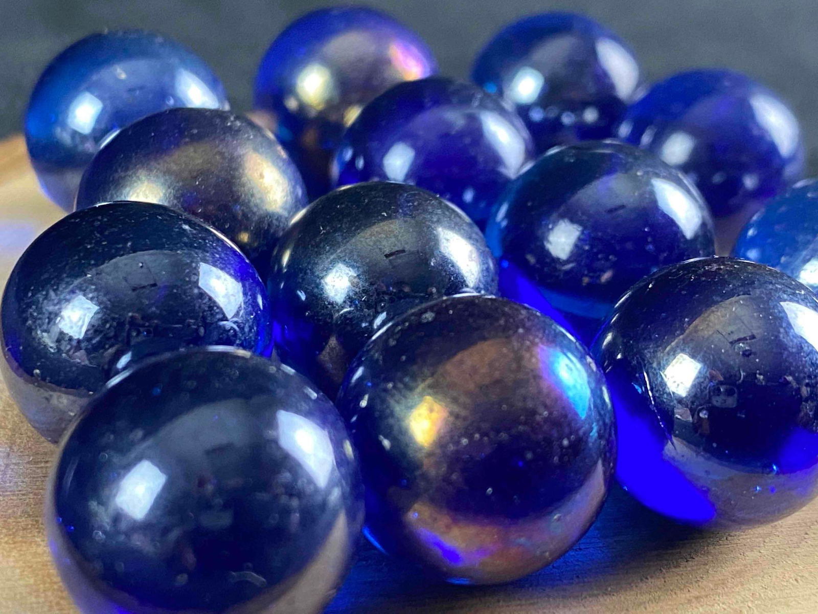 Vintage Colbolt Blue Translucent Marbles: These Antique - Vintage Marbles have been researched to the best of our knowledge . We are not experts or graders in this area please view all our pictures they are part of our description . Feel free