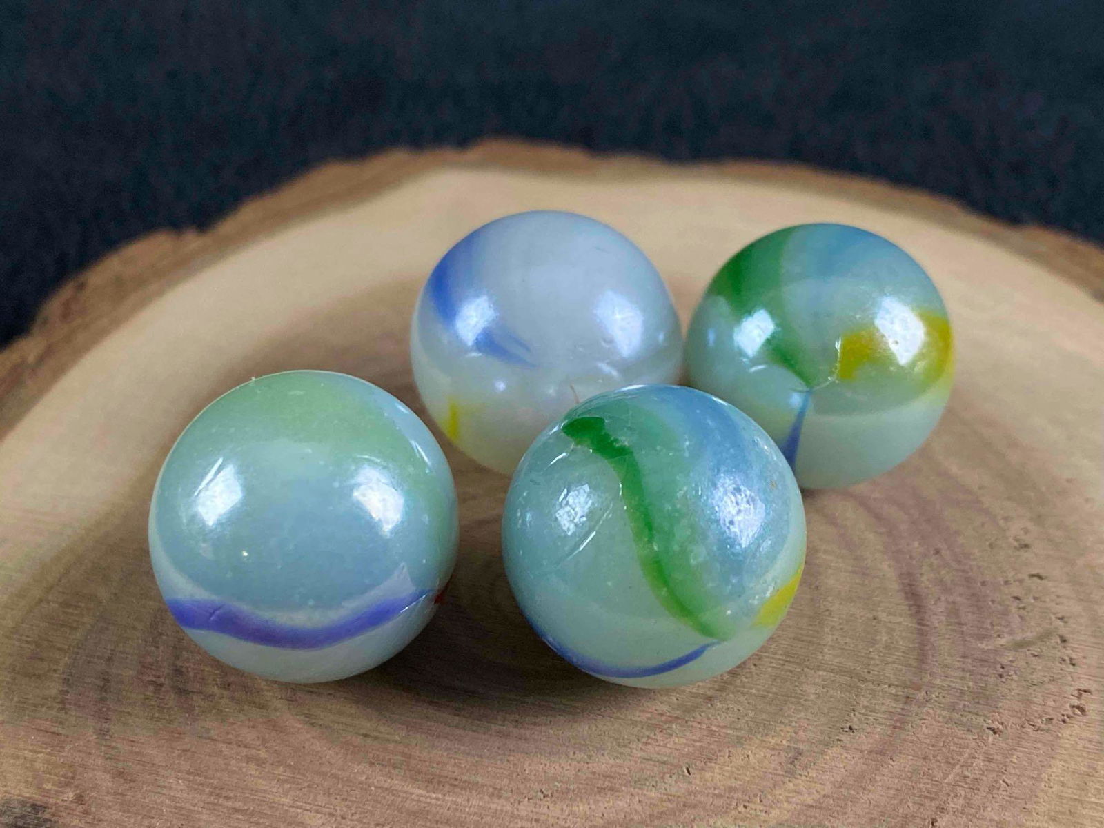 Vintage 4 Color Flame Luster Marbles (1 of 5)
