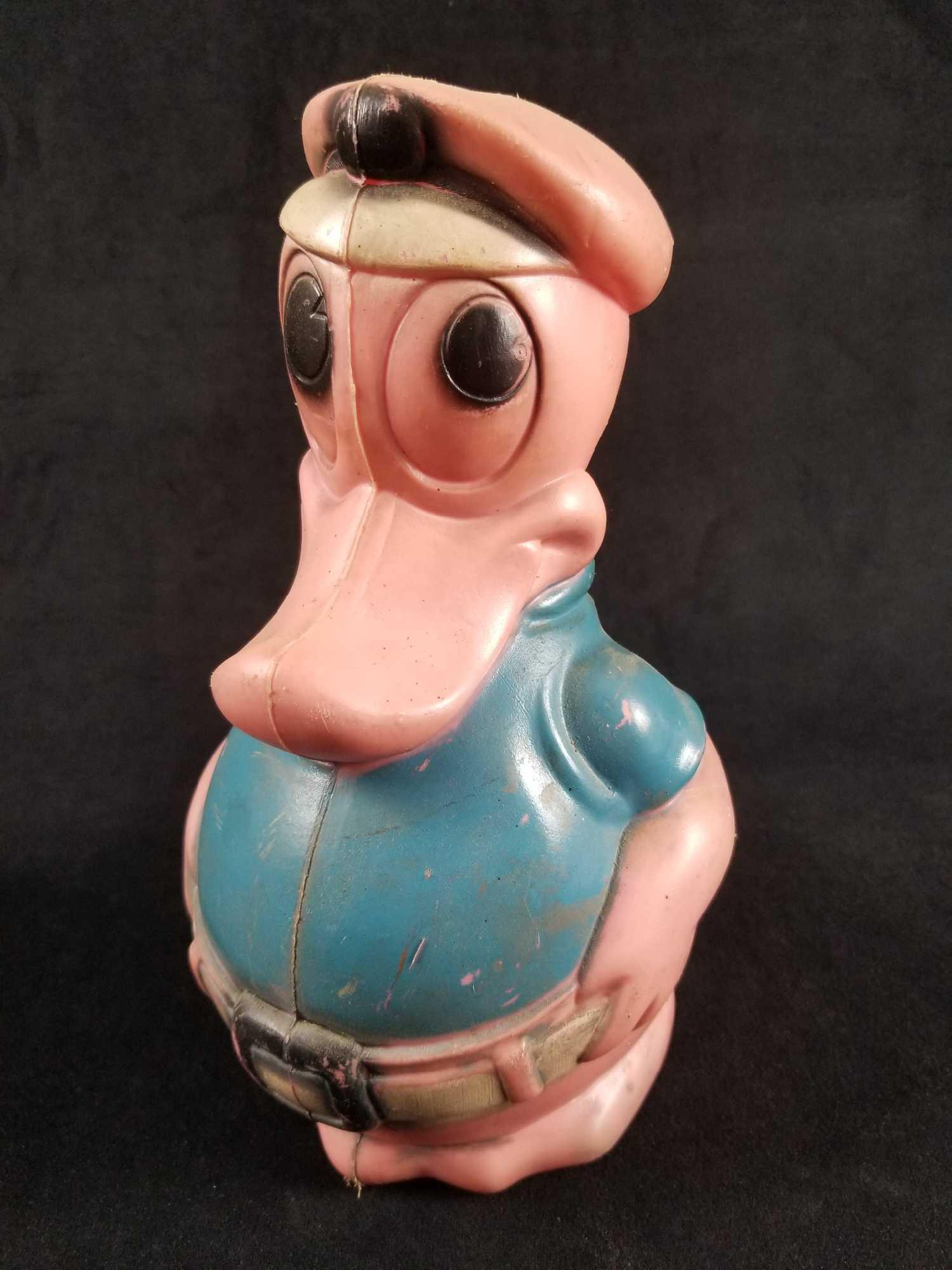 Vintage Disney Carolina Enterprises Donald Duck Bank 1970s: This is for one fun vintage Donald Duck piggy bank by Carolina Enterprises for the Walt Disney company. Measures 6" x 7" x 10". Molded plastic color has changed over the years, giving it an unique, vi