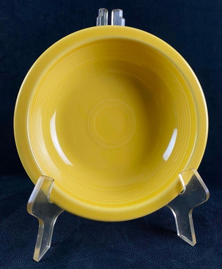 HLC Fiestaware 8.5" Bowl Sunflower: HLC Fiestaware 8.5" Bowl Sunflower Vintage Homer Laughlin China Co. Fiesta bowl in Sunflower. Appears to be from the early 2000s. In good condition with only normal wear, no known chips, cracks, or cr