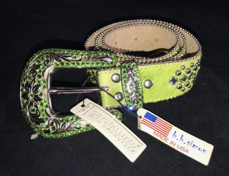 BB Simon Green Hair Belt W Swarovski Crystal XL (1 of 7)
