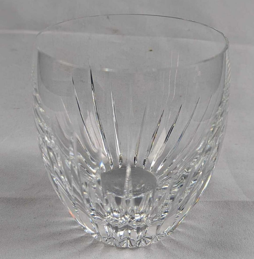 Baccarat Crystal Massena Tumbler: Deep orgue bevel cuts, irradiating from the base, are etched directly into the Clear crystal. The intricate detailing gives the Massena tumbler a barrel-like appearance and a textural feel. This artfu