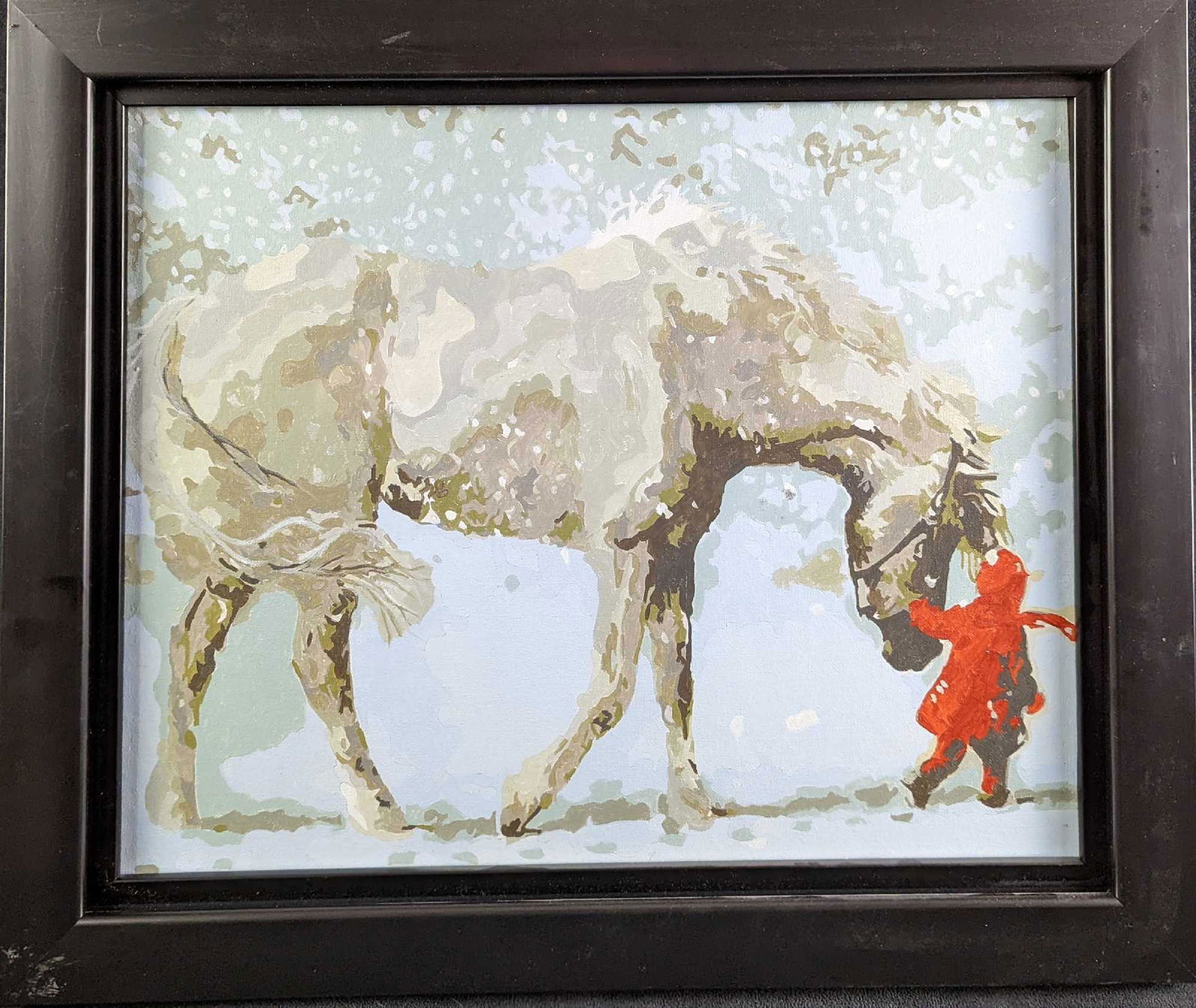 Framed Paint By Numbers Horse & Girl In Snow (1 of 4)