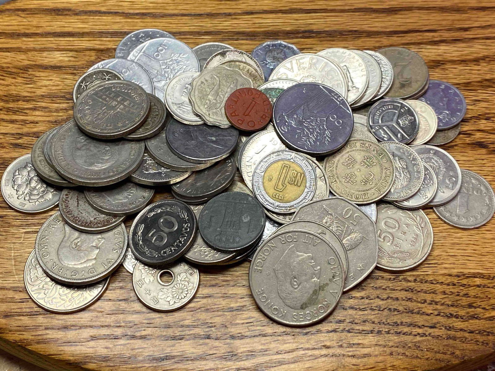 Mixed Lot Of 76 Foreign Mixed Date Coins (1 of 6)