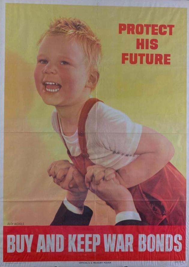 "Protect His Future" WWII Bonds Poster - Original (1 of 5)