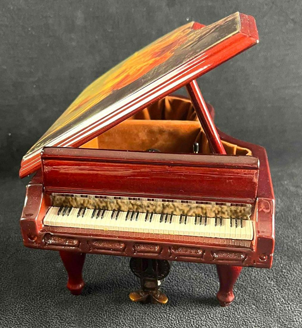 Miniature Wooden Piano Music Box Antique Roadshow: Miniature Wooden Piano Music Box Antique Roadshow This is a wooden miniature piano is a replica of the one a Texan woman brought into the Antiques Road show. The piano features a beautiful enameled ro