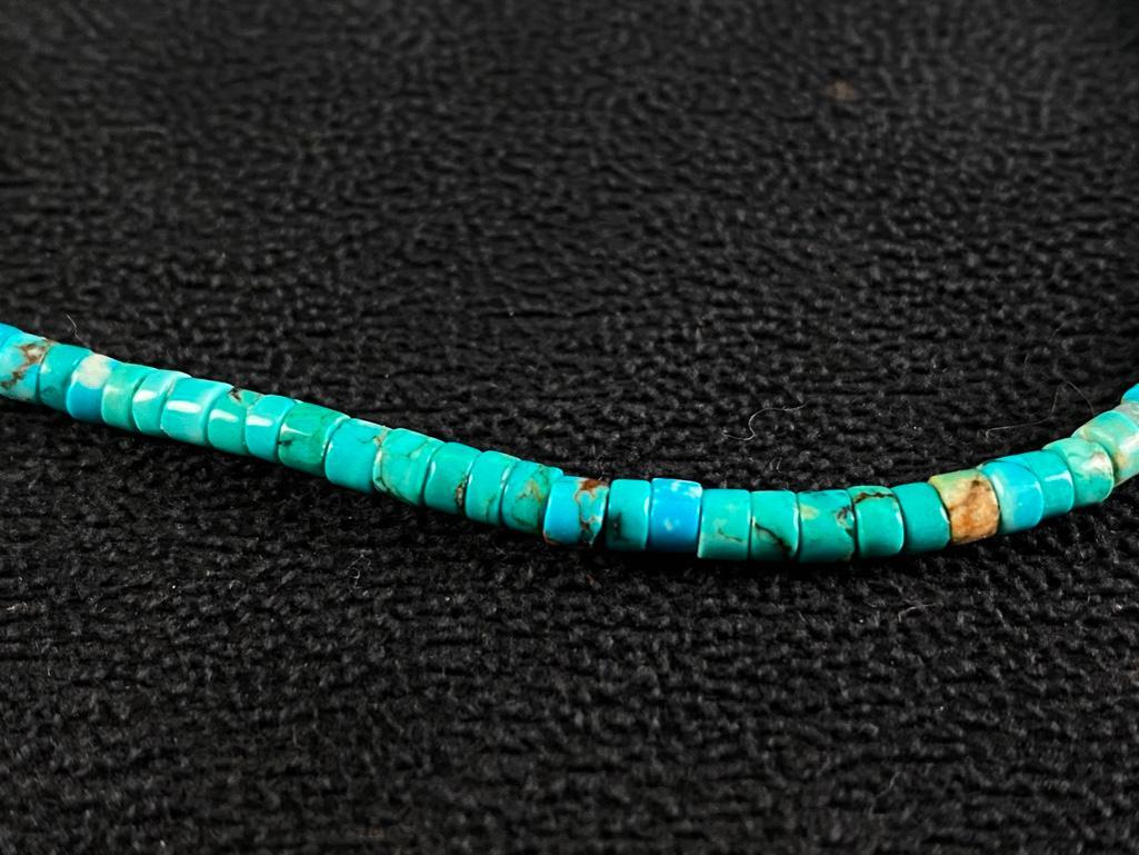 String of Turquoise Cylinder Beads (1 of 3)