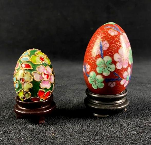 2.5" and 2" Cloisonne Eggs - Set of 2 (1 of 6)