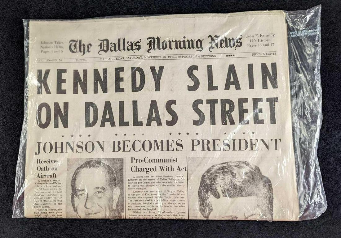 Dallas Morning News Kennedy Slain Replica Newspaper (1 of 2)