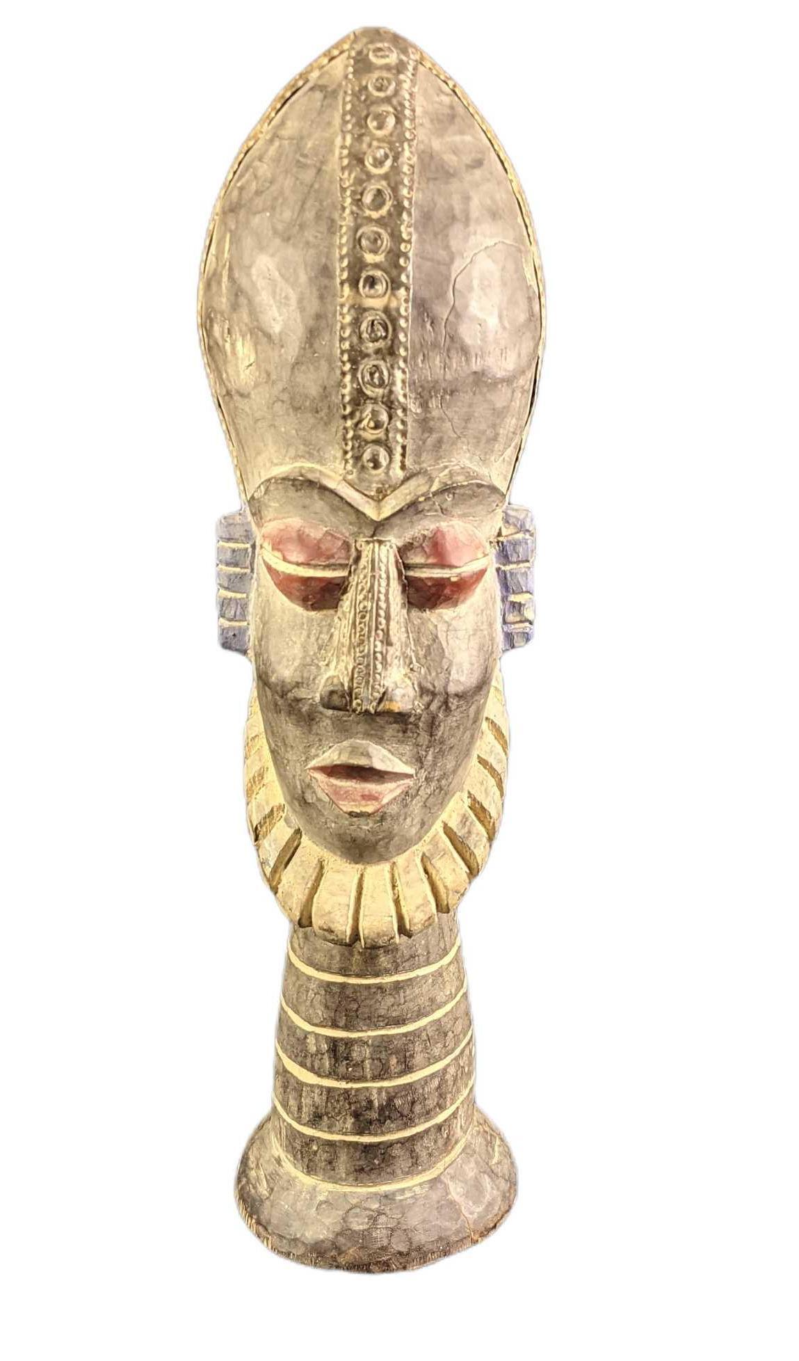 Hand Carved Vintage African Tribal Head Figurine (1 of 6)