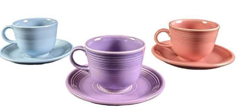 Fiestaware cups and hot sale saucers