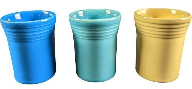 3 Six Ounce Fiestaware Tumblers Yellow Blue Turquoise (1 of 7)