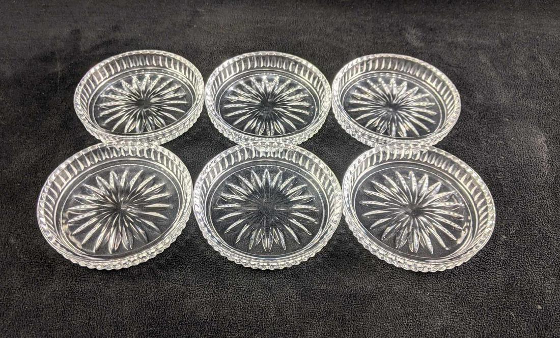Six Glass Coasters Decorative Fancy Coasters: Six Glass Coasters Decorative Fancy Coasters These coasters are in good condition, they have a few scratches but no major damage. There are six coasters in this lot, they are all fancy glass. These ar