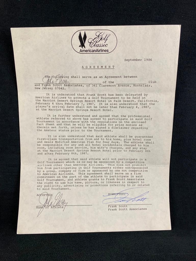 John Elway Signed Promotion Contract (1 of 5)