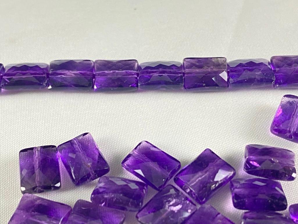 Faceted Rectangular Amethyst Beads (1 of 4)