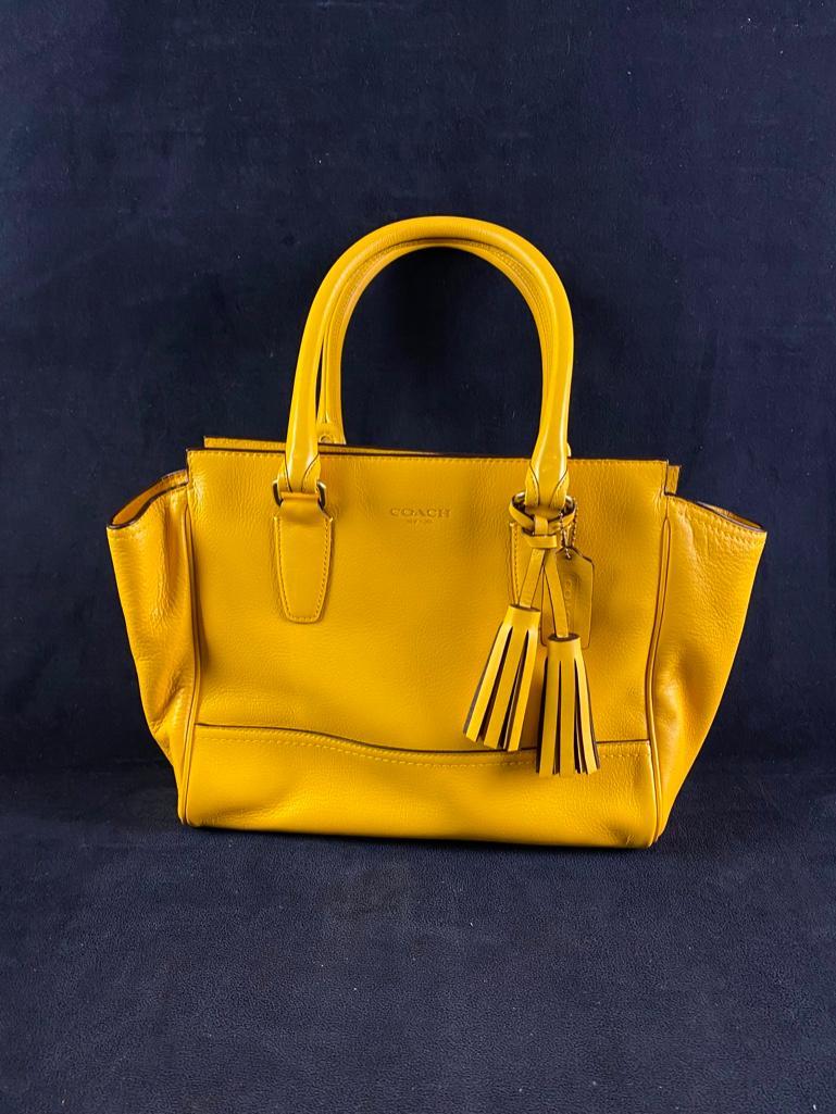 Yellow Leather Coach Handbag - Style 19891 (1 of 9)