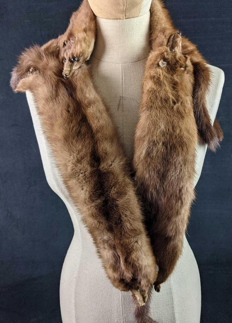 mink shawl with head