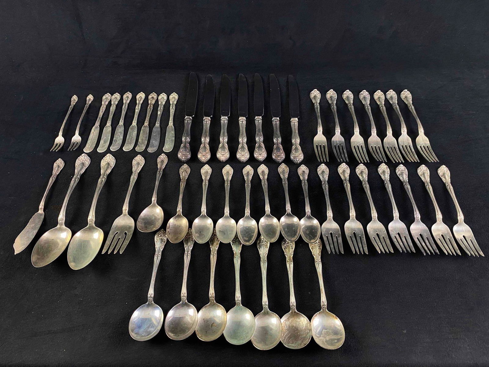 Chateau Rose by Alvin Sterling Silver Flatware Set For 7 Service 49 Pieces (1 of 12)