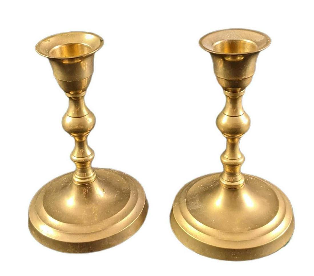 2 Vintage Brass Candlestick Holders (1 of 7)