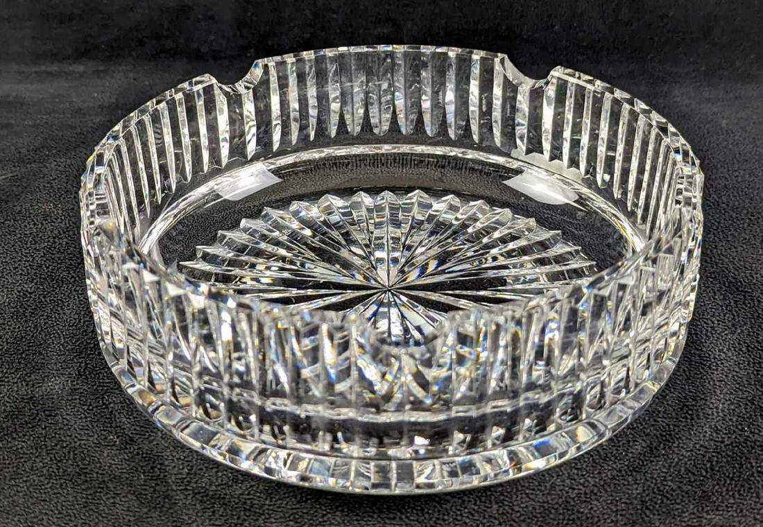 Vintage Waterford 7" Heavy Crystal Cigar Ashtray: Vintage Waterford Heavy Crystal Cigar Ashtray. Is approx 7" x 7" x 2 1/4" and it weighs 3.50lbs. The ashtray is in a good, vintage condition with some markings and a small chip on the side. Please see