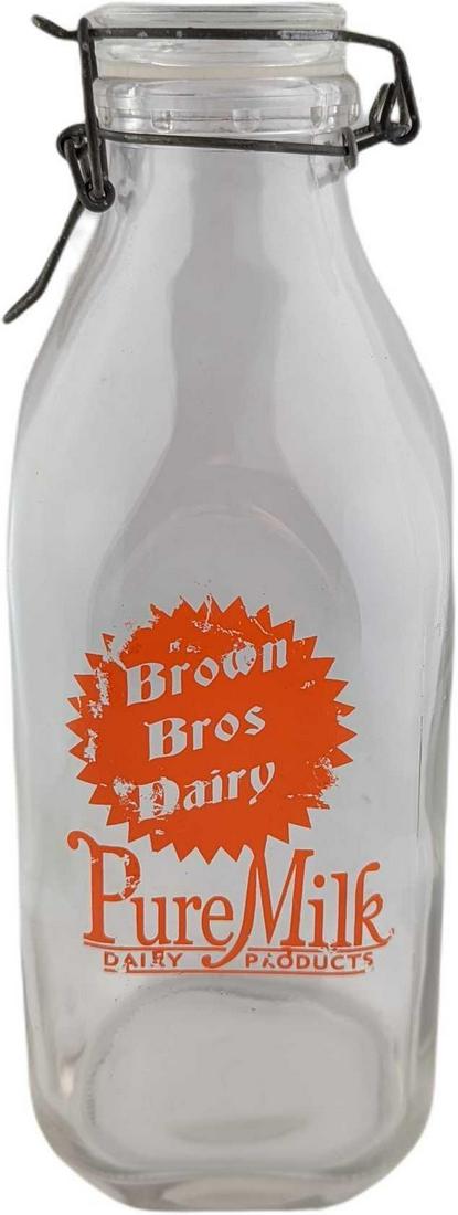Vintage Brown Brothers Dairy Glass Milk Bottle (1 of 8)