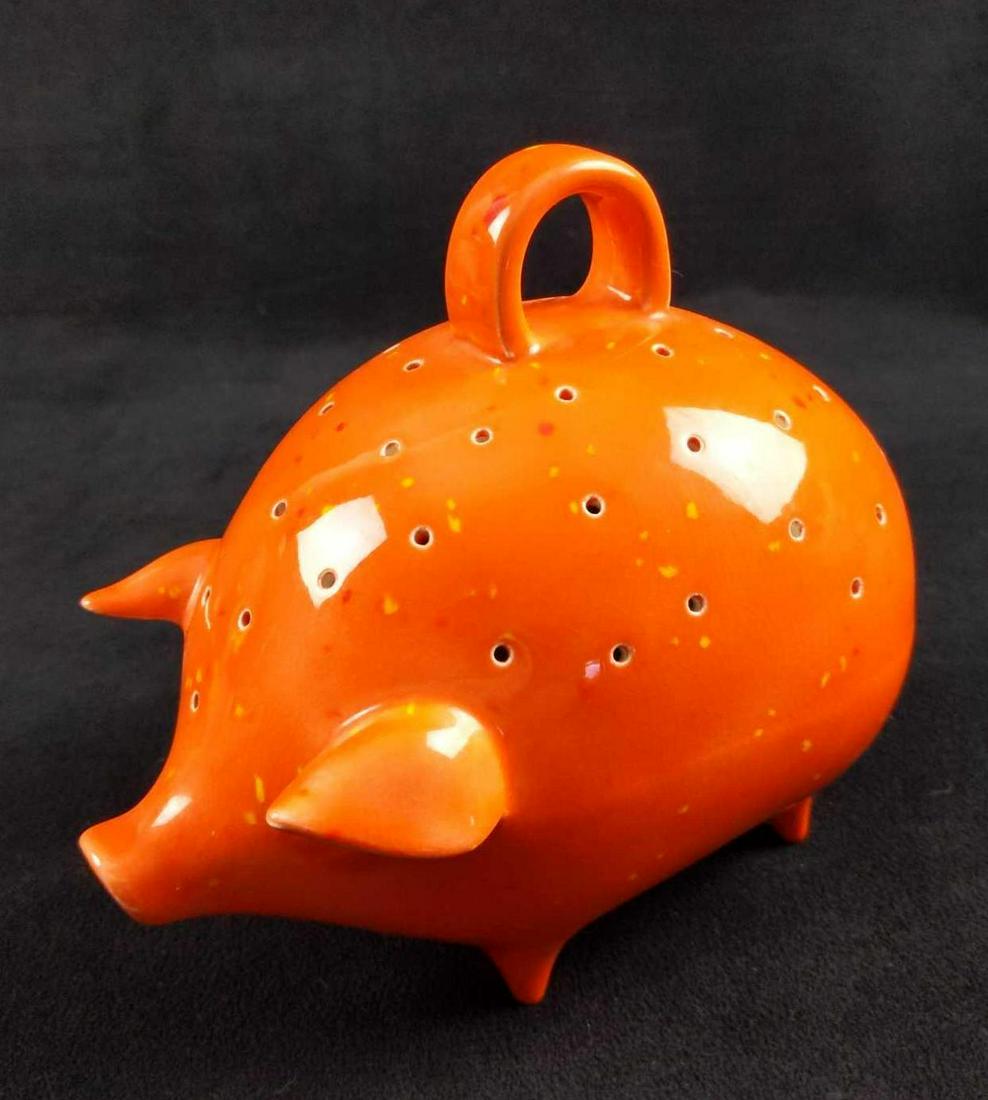 Ceramic Orange Piggy Incense Stick Holder (1 of 6)