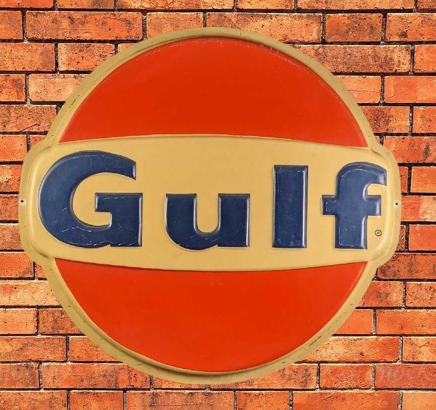 Vintage GULF Plastic Gas Station Man Cave Garage Sign (1 of 10)