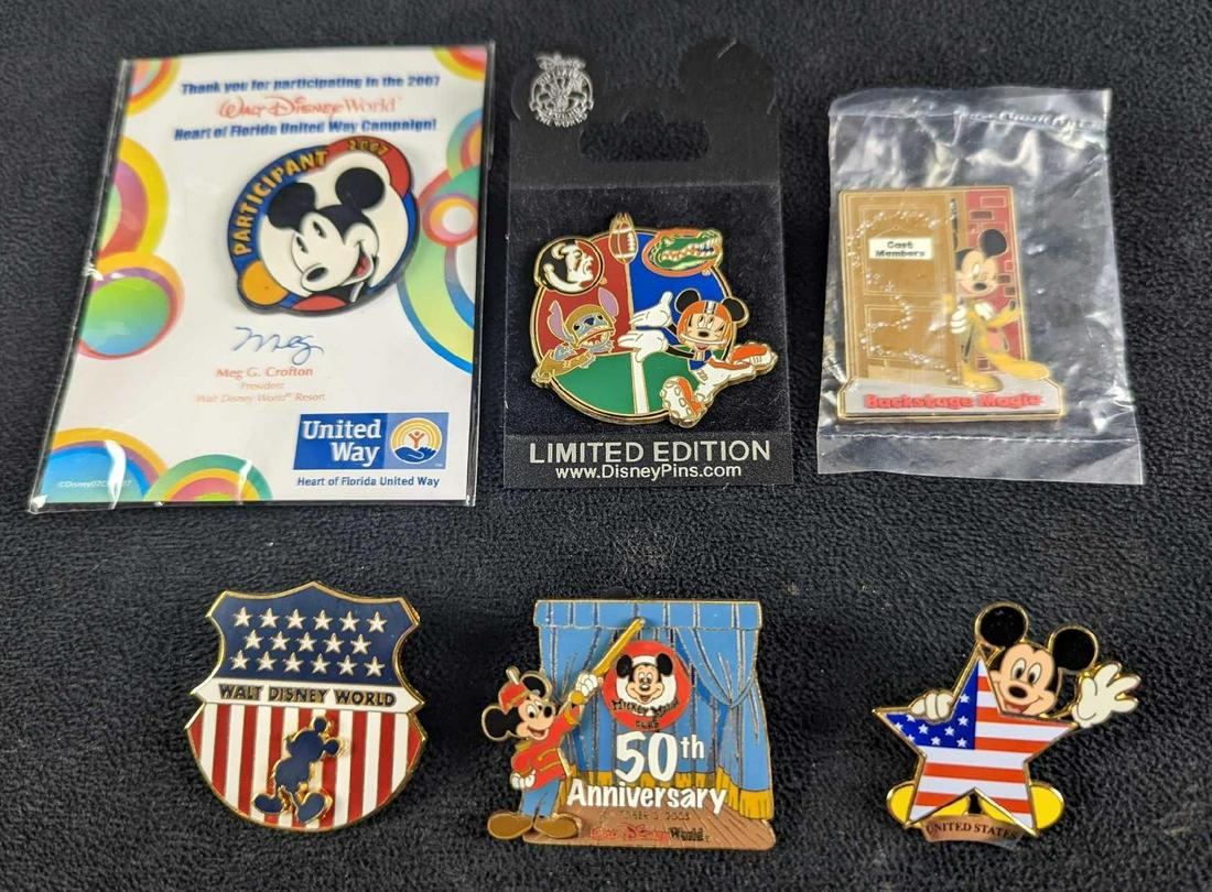 Six Disney Mickey Mouse Pins (1 of 8)