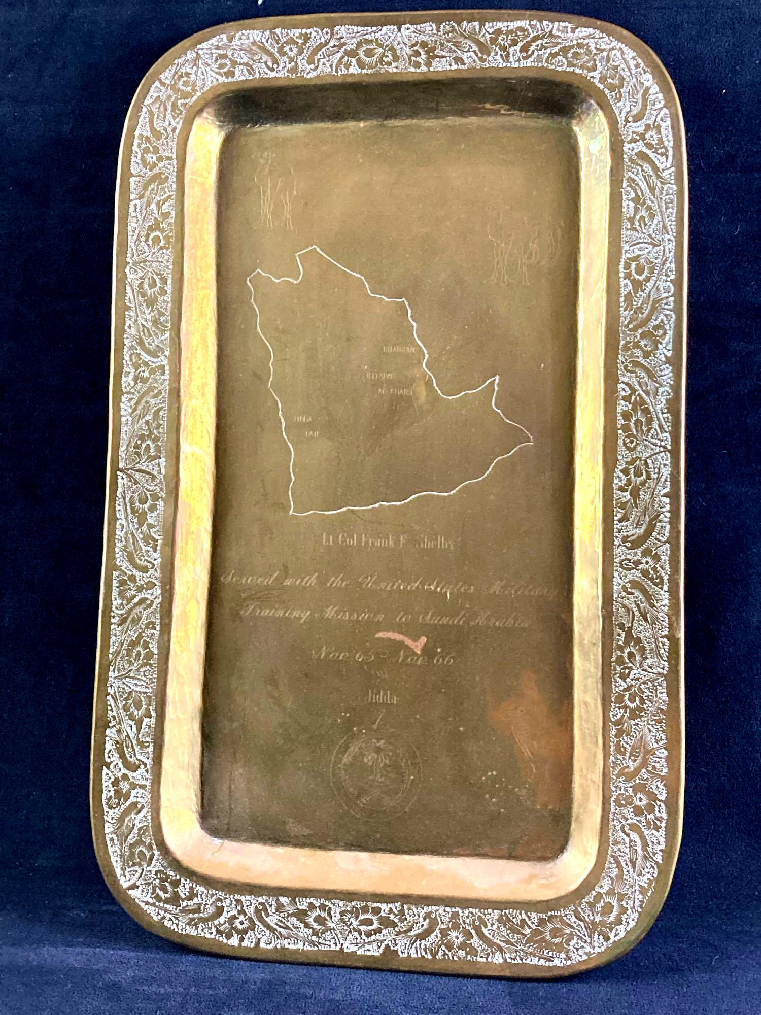 Frank Shelby's Saudi Arabia Brass Tray 1960's (1 of 5)