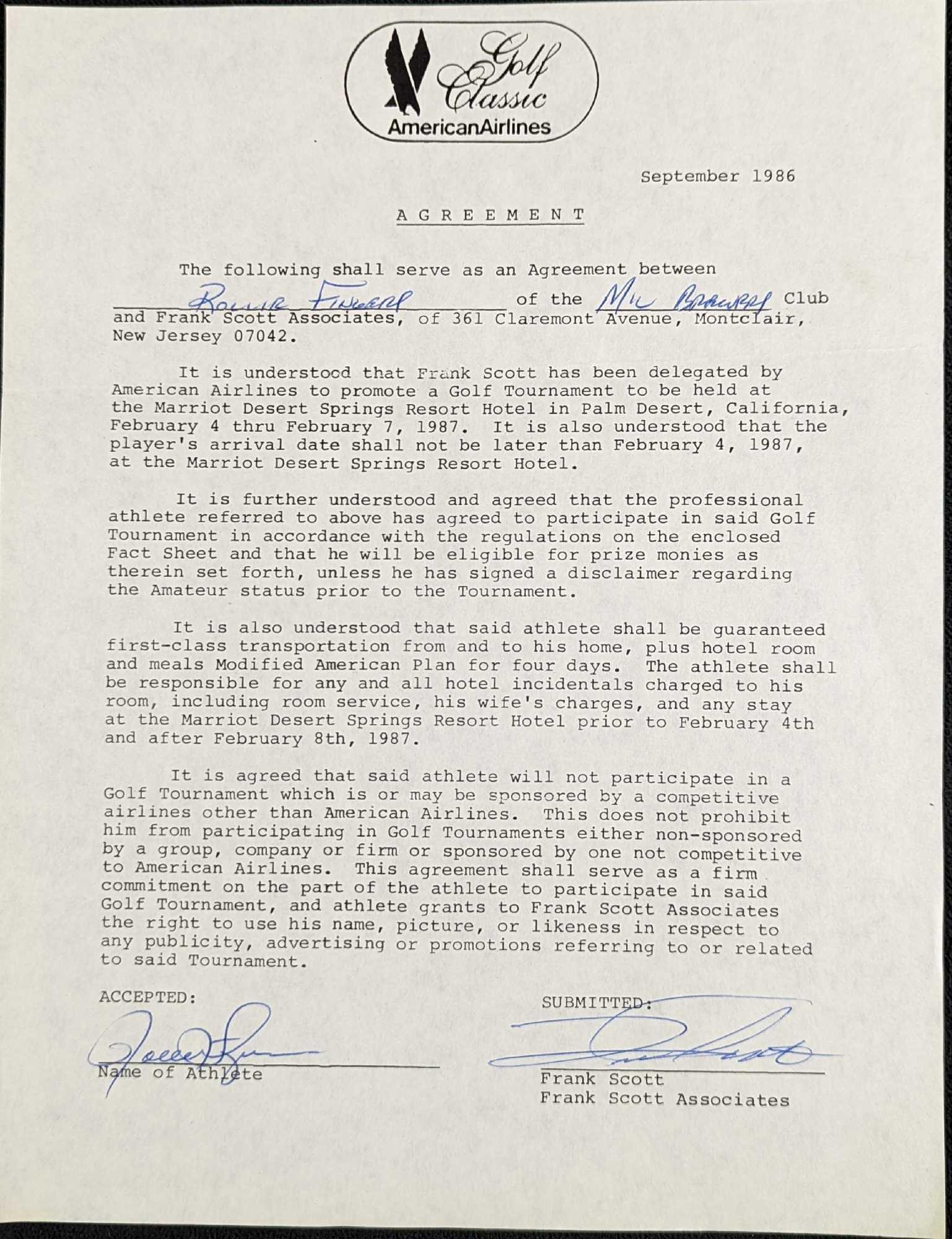 Signed Baseball HOF Rollie Fingers Letter (1 of 3)