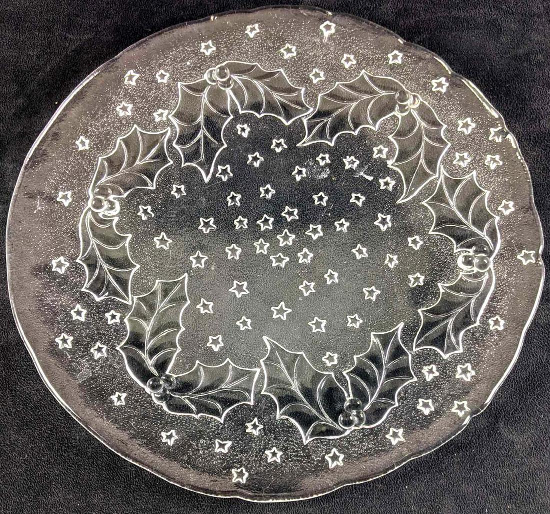 Christmas Holiday Themed Serving Dish Glass Clear (1 of 3)