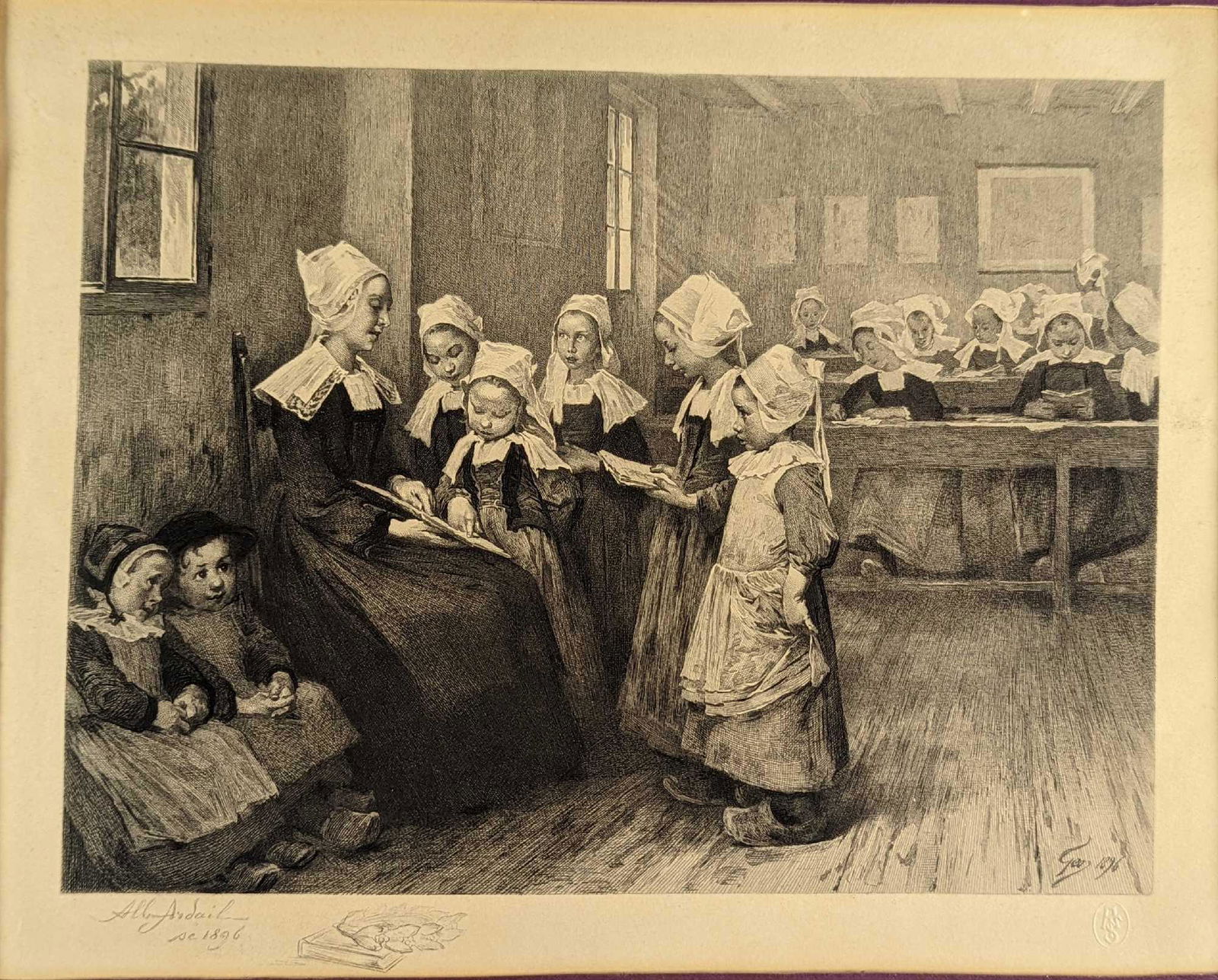 Antique 19th Century Original Albert Ardail Etching (1 of 5)