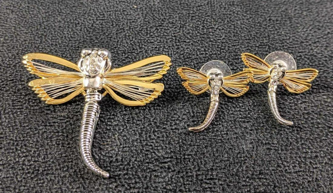 Dragon Fly Broach with Matching Earrings (1 of 5)
