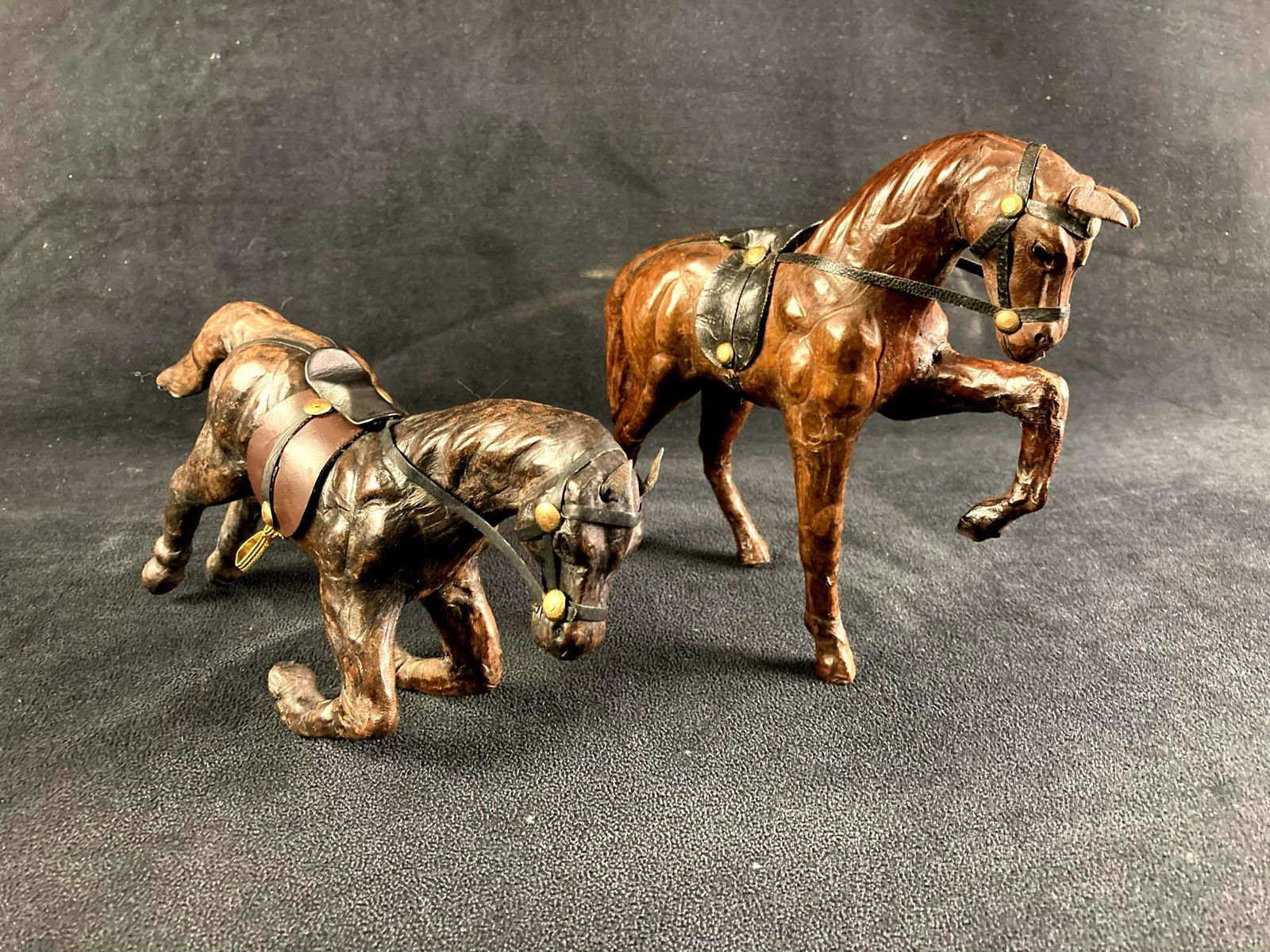 Set of (2) Leather Wrapped Horses Lot #3 (1 of 4)
