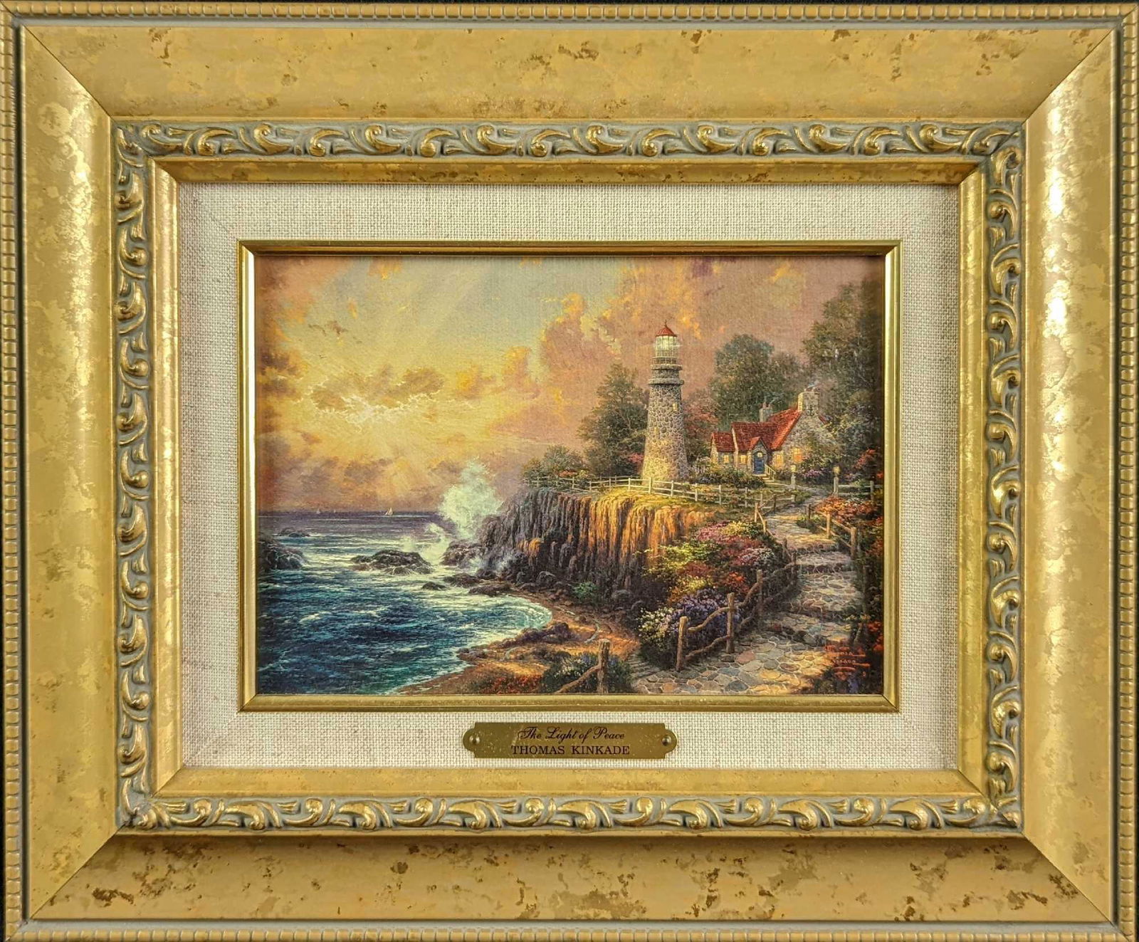 Framed Mini Thomas Kinkade The Light Of Peace (1 of 6)