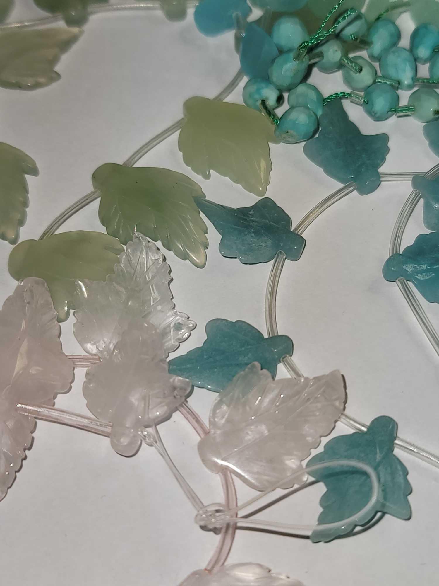 Quartz Amazonite Gemstone Jewelry Natural Bead Leafs (1 of 6)