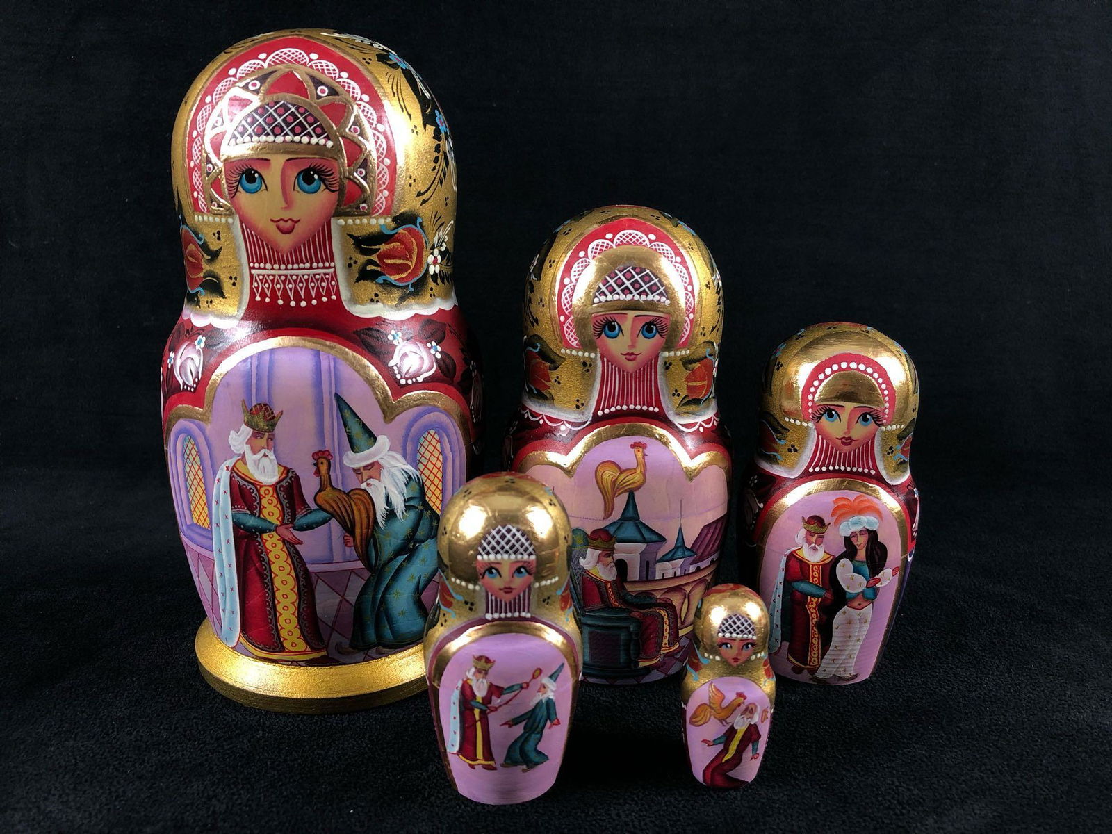 Vintage Hand Painted Russian Matryoshka Nesting Dolls (1 of 9)