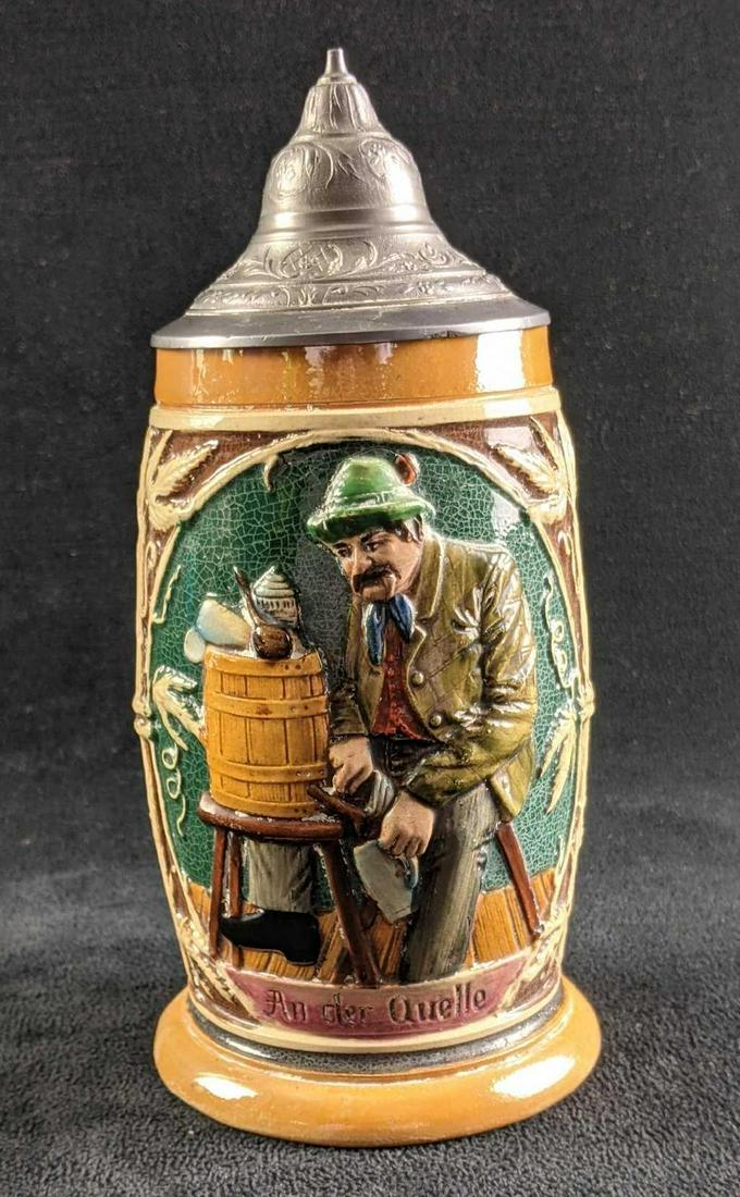 German Beer Stein 1/2L Man Pouring Himself a Beer (1 of 7)