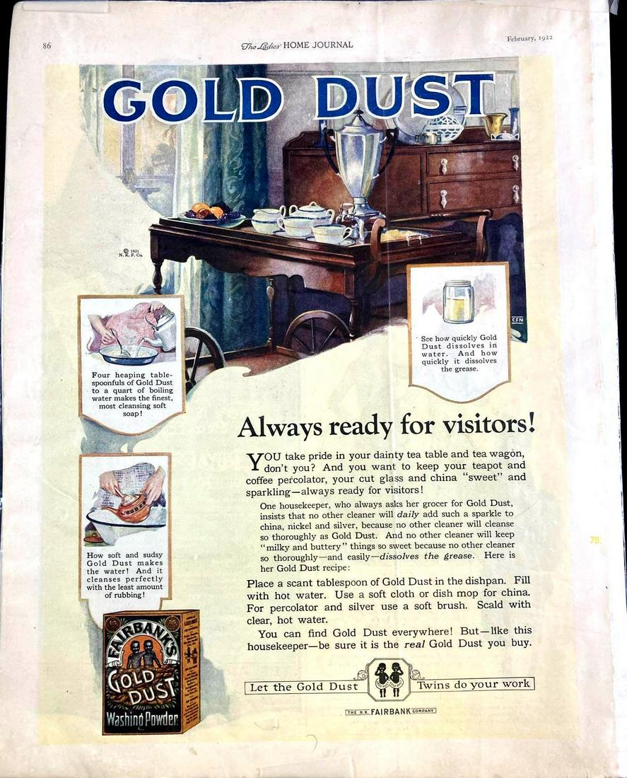 The Ladies Home Journal Gold Dust Washing Powder Advertisement 1922 (1 of 4)
